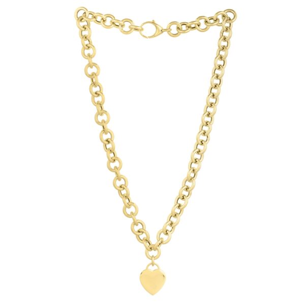 14k Yellow Gold Rolo Link Necklace (11.40 mm) - alternate view 3