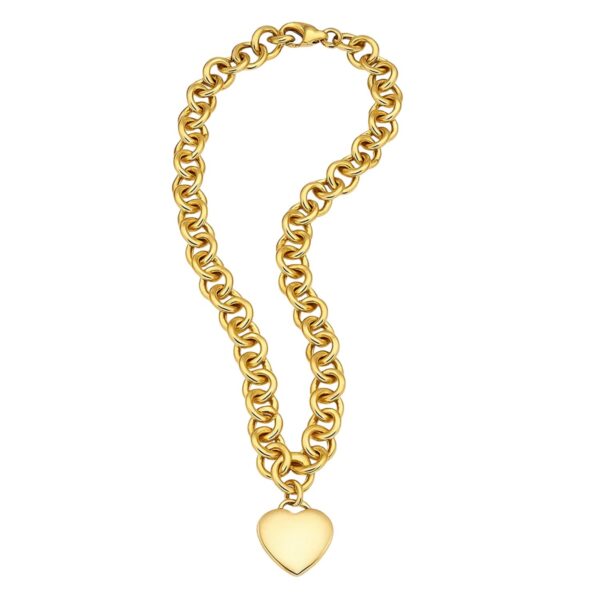 14k Yellow Gold Rolo Link Necklace (11.40 mm) - alternate view 4