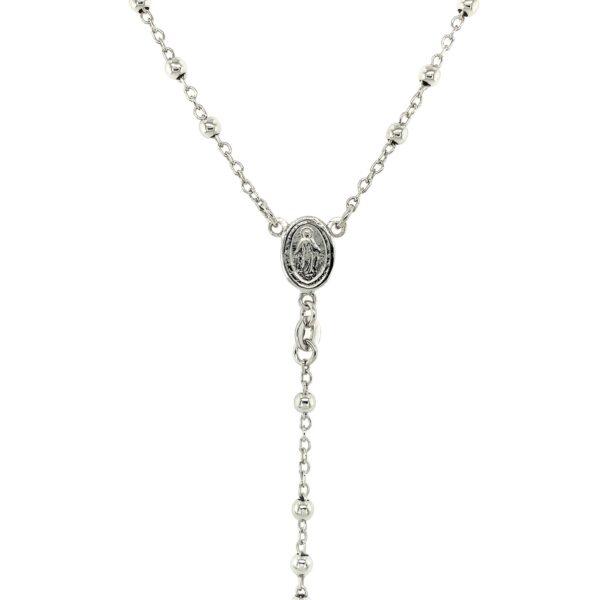 Fine Rosary Chain and Bead Necklace in Sterling Silver - alternate view 2