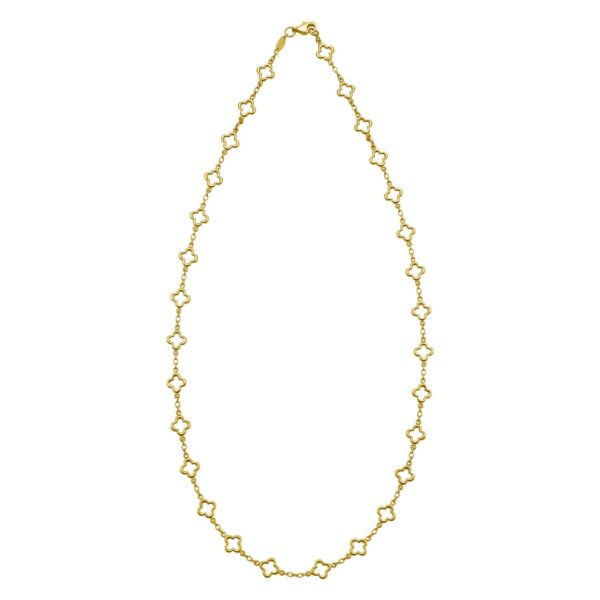 14K Yellow Gold Clover Link Necklace (7.00 mm) - alternate view 2