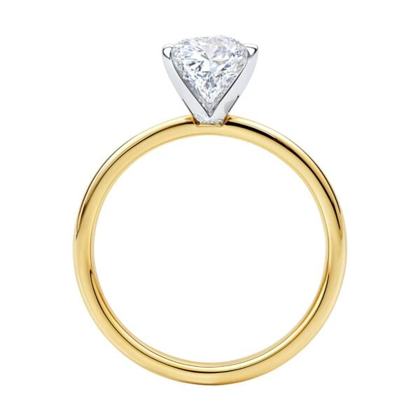 1.50Ct Princess Lab Grown IGI G/VS1 Diamond Ring in 14K Yellow Gold - alternate view 4