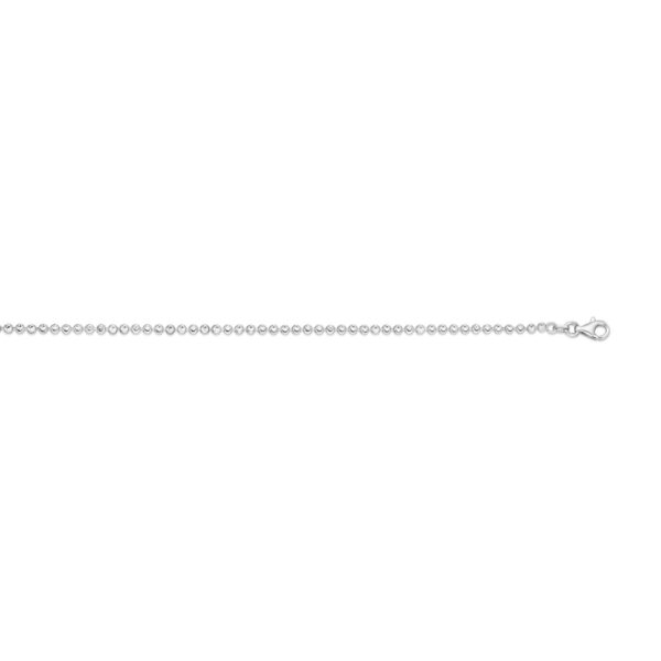 Sterling Silver Rhodium Plated Moon Cut Bead Chain (2.50 mm) - alternate view 3