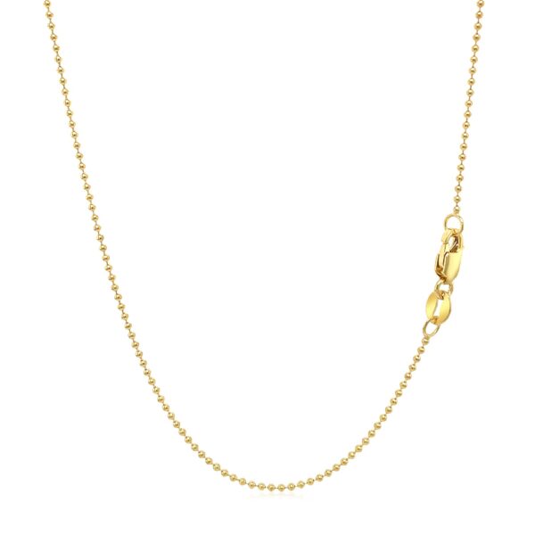 14k Yellow Gold Bead Chain 1.0mm (1.00 mm) - alternate view 3