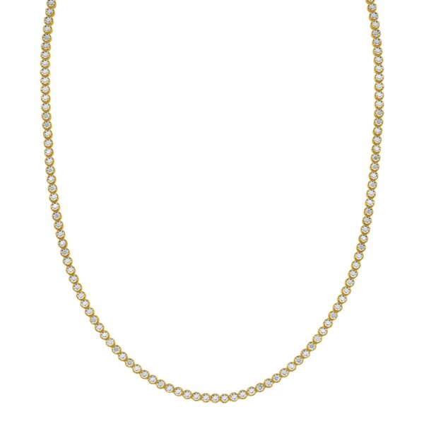 14K Two Tone Gold Diamon Oro Tennis Necklace (2.40 mm) - Two-Tone Gold