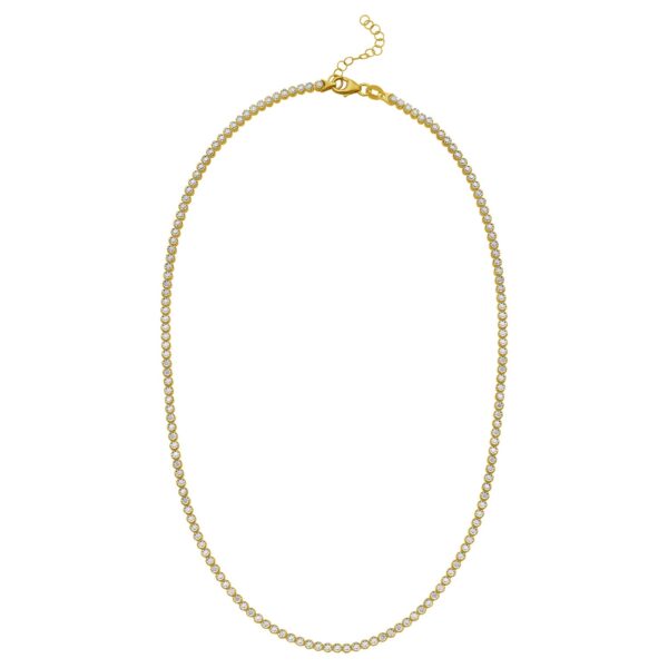 14K Two Tone Gold Diamon Oro Tennis Necklace (2.40 mm) - Two-Tone Gold - alternate view 2