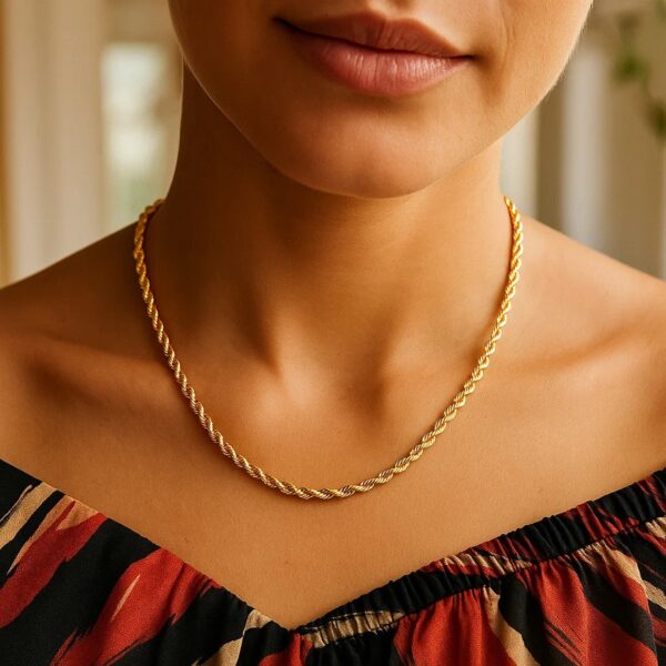 14k Yellow Gold Light Rope Chain (3.7 mm) - alternate view 4