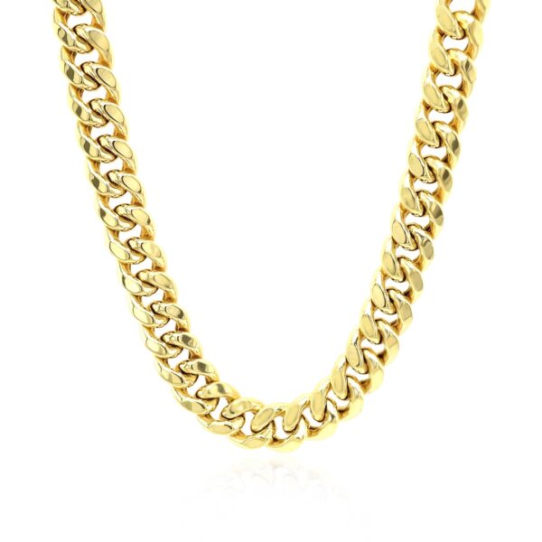 7.25mm 10k Yellow Gold Semi Solid Miami Cuban Chain - alternate view 2