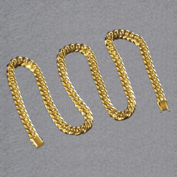 7.25mm 10k Yellow Gold Semi Solid Miami Cuban Chain - alternate view 5