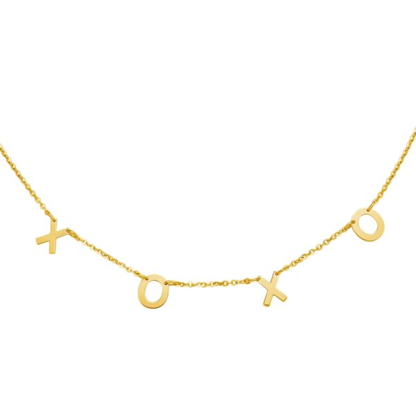14K Yellow Gold XOXO Necklace - alternate view 3