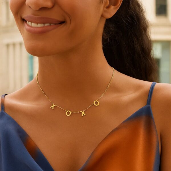 14K Yellow Gold XOXO Necklace - alternate view 5