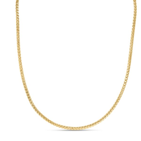 Sterling Silver Yellow Gold Plated Diamond Cut Franco Chain (3.20 mm) - alternate view 2