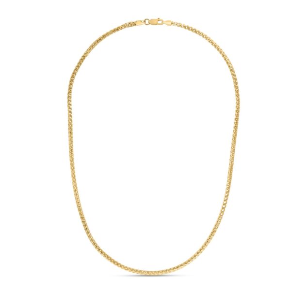 Sterling Silver Yellow Gold Plated Diamond Cut Franco Chain (3.20 mm) - alternate view 3