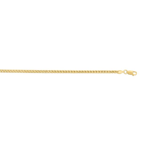 Sterling Silver Yellow Gold Plated Diamond Cut Franco Chain (3.20 mm) - alternate view 4