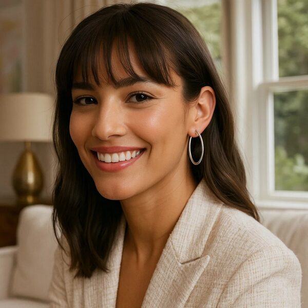 Sterling Silver Thin Polished Hoop Style Earrings with Rhodium Plating (2x30mm) - alternate view 2