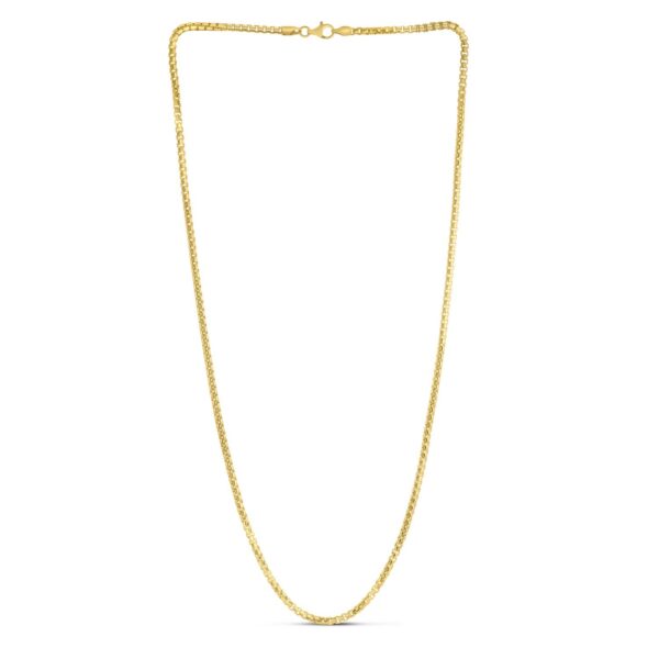 Sterling Silver Yellow Gold Plated Round Box Chain (2.60 mm) - alternate view 3