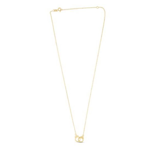 14k Yellow Gold High Polish Handcuff Necklace - alternate view 2