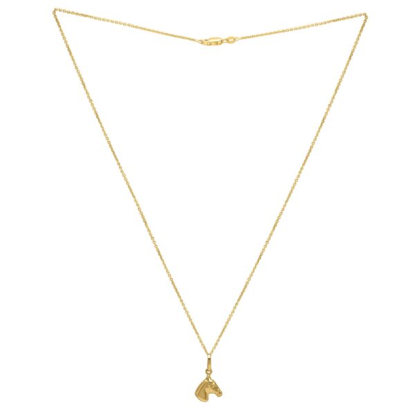 Horse Profile Small Necklace in 14K Yellow Gold - alternate view 2