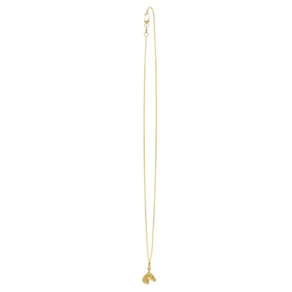 Horse Profile Small Necklace in 14K Yellow Gold - alternate view 3