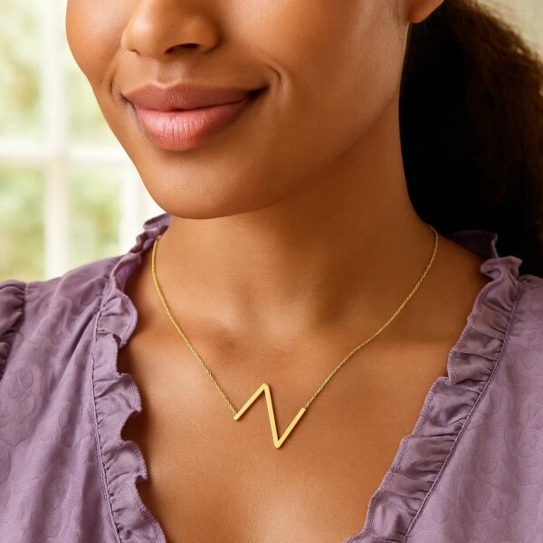 14K Yellow Gold Yours Truly Large Initial Z Necklace - alternate view 3