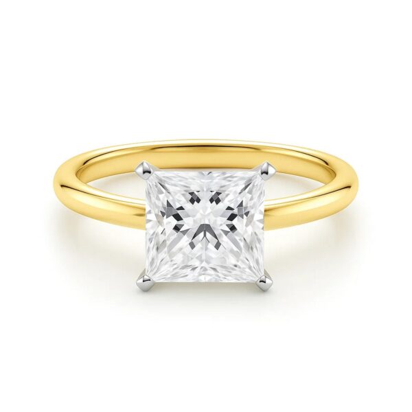 2 Carat Princess Lab Grown IGI G/VS1 Diamond Solitaire Ring in 14K Yellow Gold - alternate view 3