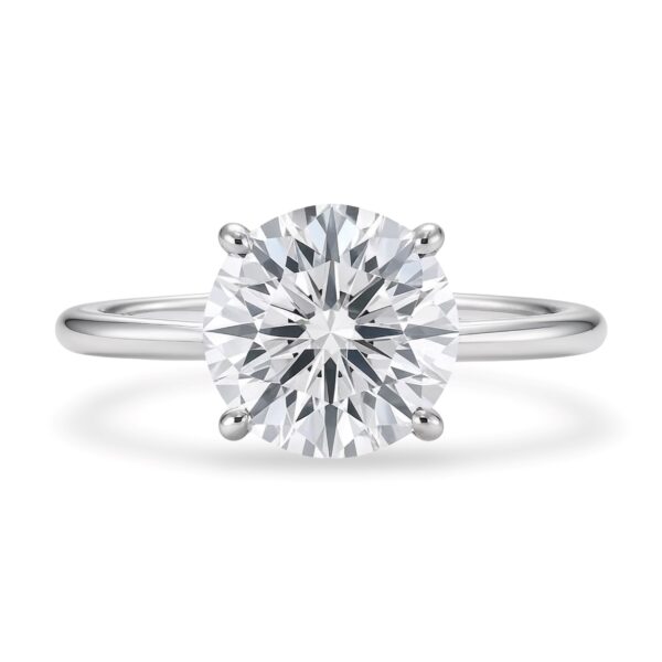 3 Carat Round Lab Grown IGI G/VS1 Diamond Solitaire Ring in 14K White Gold - alternate view 3