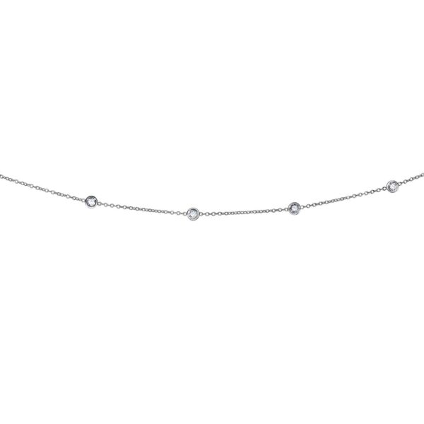 14K White Gold Diamonds by the Yard Necklace - alternate view 2