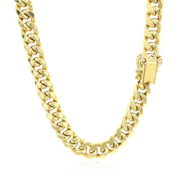 14k Yellow Gold Semi Solid Miami Cuban Chain (7.20 mm) - alternate view 3