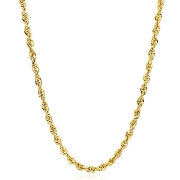 10K Yellow Gold Hollow Diamond Cut Rope Chain (4.0 mm) - alternate view 2