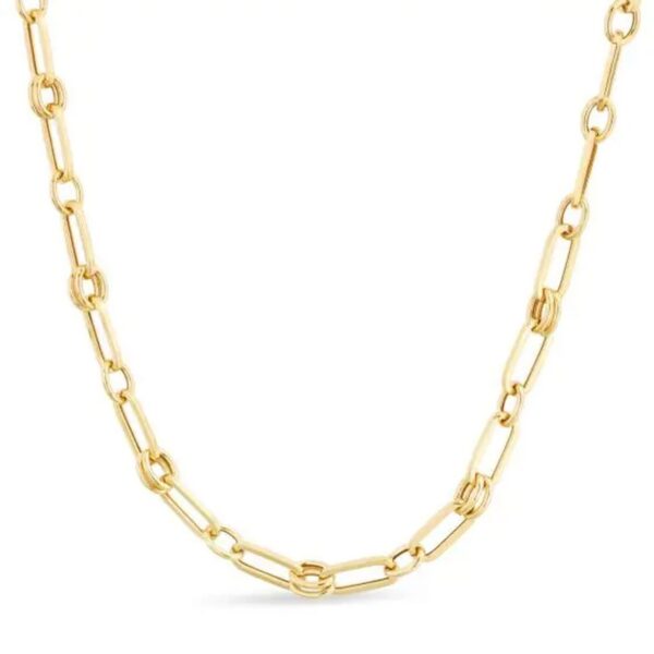 14k Yellow Gold High Polish Paperclip Rondel Link Chain (5.60 mm) - alternate view 3