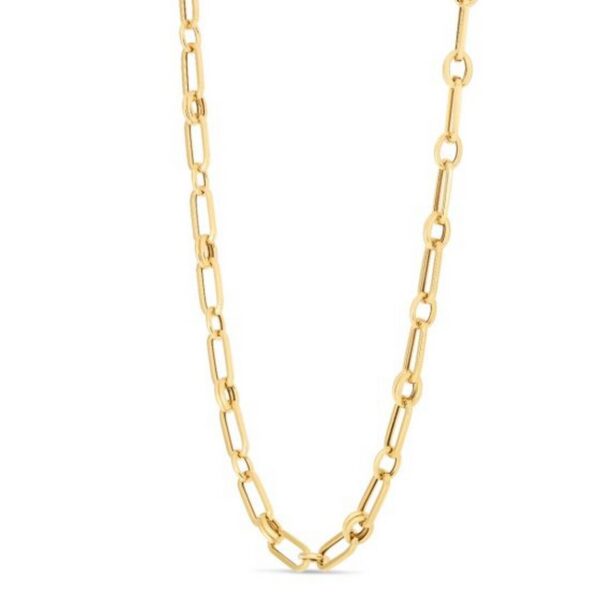 14k Yellow Gold High Polish Paperclip Rondel Link Chain (5.60 mm) - alternate view 4