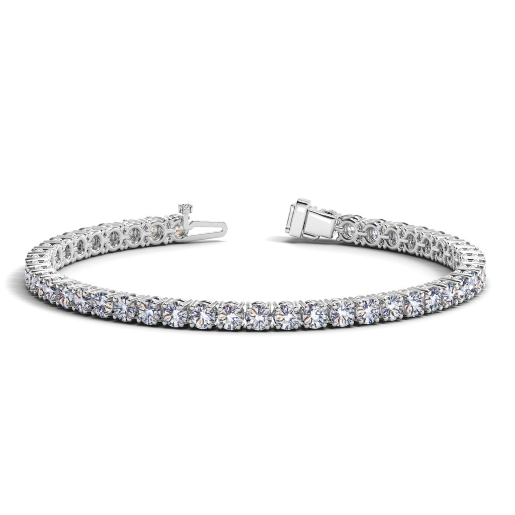 Lab Grown Round Diamond Tennis Bracelet in 14k White Gold (10 cctw F/G VS2/SI1) - F-G