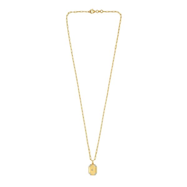Sterling Silver Gold Plated Cubic Zirconia Octagonal Star Locket Necklace - alternate view 2