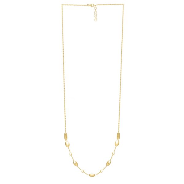 Adjustable Puff Pebble Necklace in 14K Yellow Gold - alternate view 2
