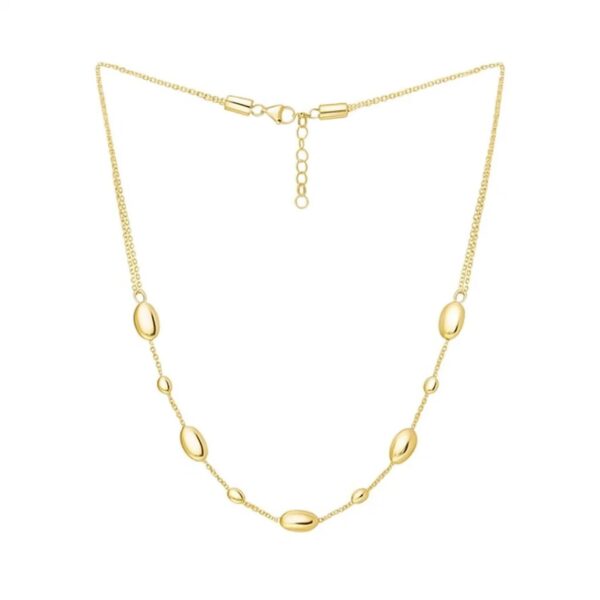 Adjustable Puff Pebble Necklace in 14K Yellow Gold - alternate view 3
