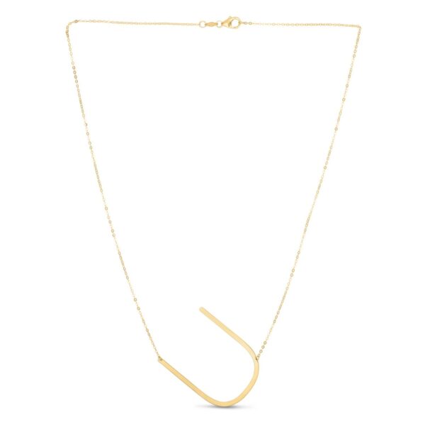 14K Yellow Gold Yours Truly Large Initial U Necklace - alternate view 2