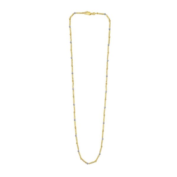 Two Tone Bar and Bead Necklace in 14K Gold - Two-Tone Gold - alternate view 2