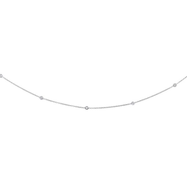 14K White Gold Diamonds by the Yard Necklace - alternate view 3