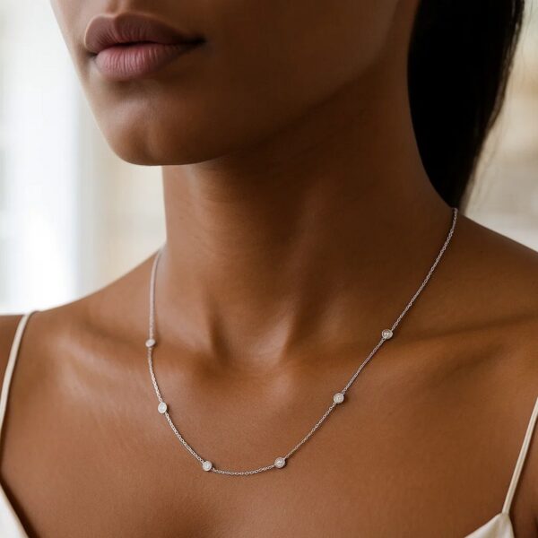 14K White Gold Diamonds by the Yard Necklace - alternate view 5