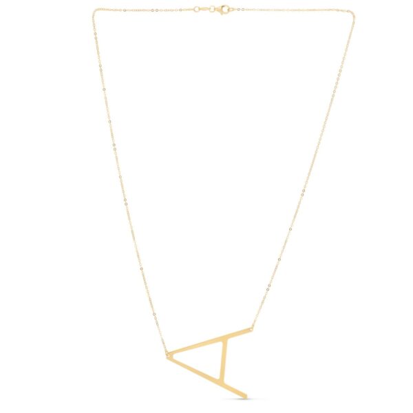 14K Yellow Gold Yours Truly Large Initial A Necklace - alternate view 2