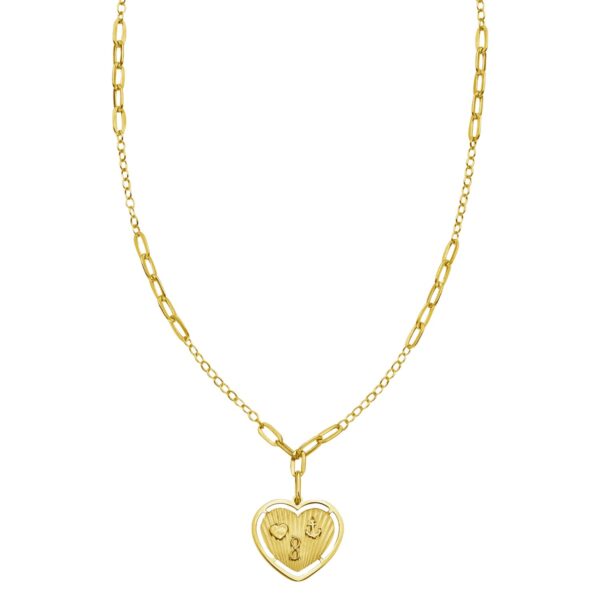 14K Yellow Gold Lucky Forever Heart Necklace