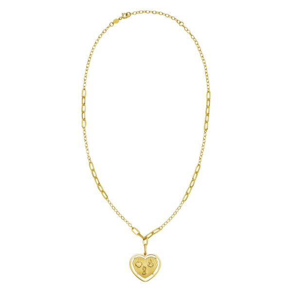 14K Yellow Gold Lucky Forever Heart Necklace - alternate view 2