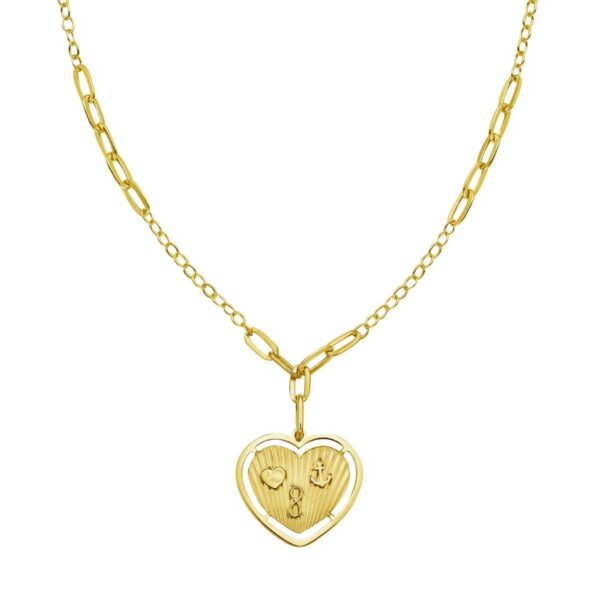 14K Yellow Gold Lucky Forever Heart Necklace - alternate view 3
