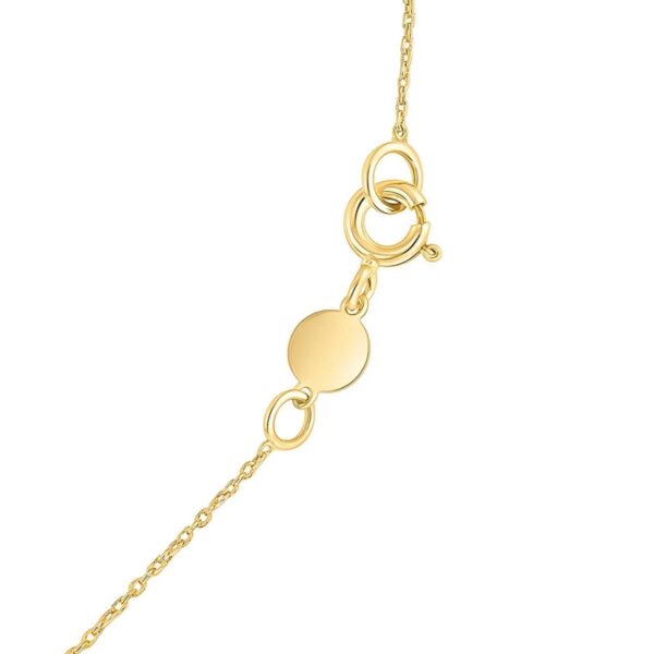 14K Yellow Gold Mini Diamond W Initial Pendant Necklace - alternate view 3