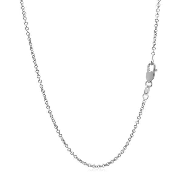 Sterling Silver Rhodium Plated Round Cable Chain (1.10 mm) - alternate view 3