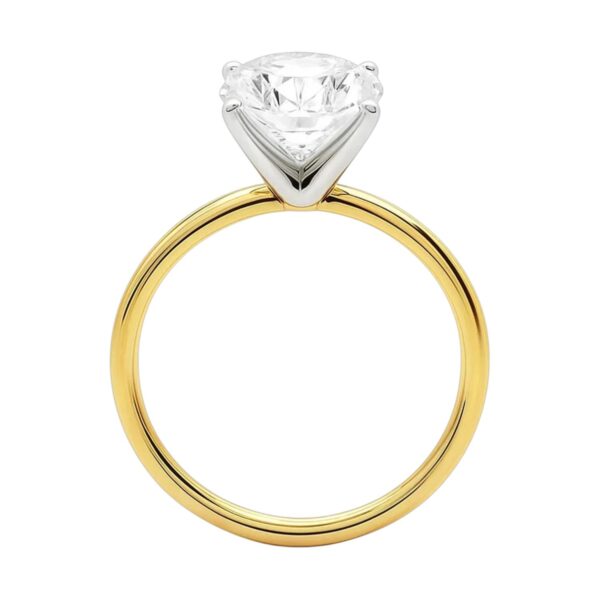 5 Carat Oval Lab Grown IGI G/VS1 Diamond Solitaire Ring in 14K Yellow Gold - alternate view 3