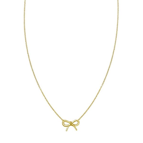 14K Yellow Gold Small Bow Necklace - alternate view 2