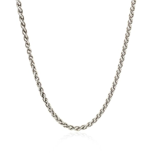 Sterling Silver Rhodium Plated Wheat Chain (2.60 mm) - alternate view 2