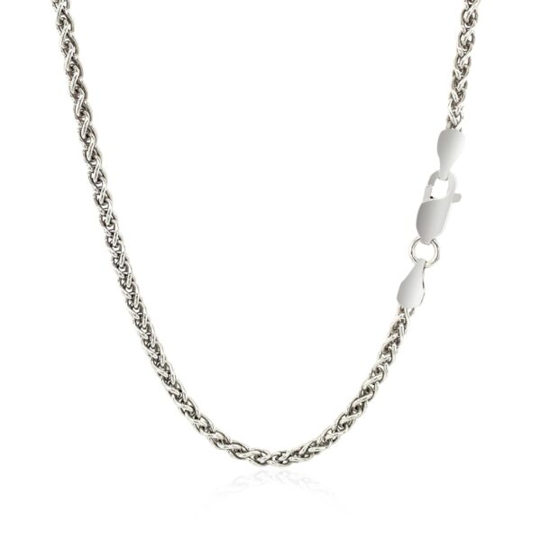 Sterling Silver Rhodium Plated Wheat Chain (2.60 mm) - alternate view 3
