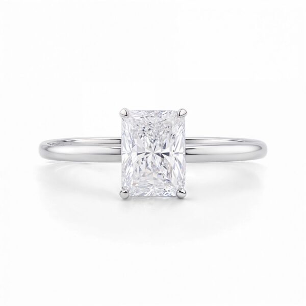 1 1/2 Carat Radiant Lab Grown IGI G/VS1 Diamond Solitaire Ring in 14K White Gold - alternate view 3