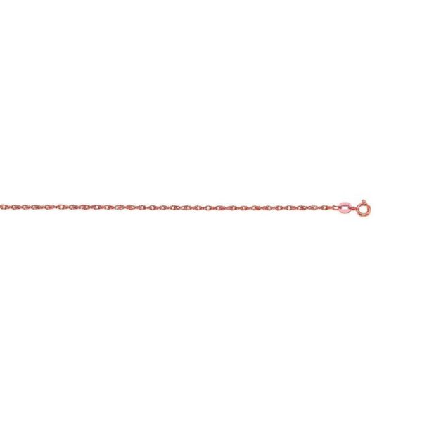 14k Yellow Gold Machine Rope Chain (0.85 mm) - Rose Gold - alternate view 2